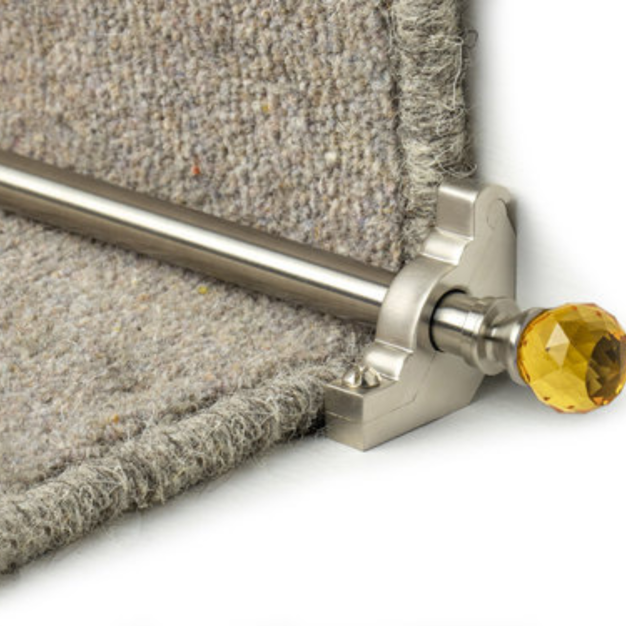 Traproede satin nickel crystal plain amber