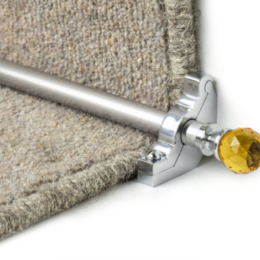 Traproede brushed chrome crystal plain amber