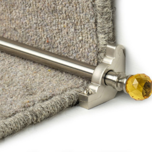 Traproede satin nickel crystal plain amber