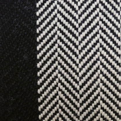 Traploper Hartley Tissier Herringbone Border Ivory & Black