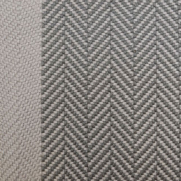 Traploper Hartley Tissier Herringbone Border Nickel & Light grey