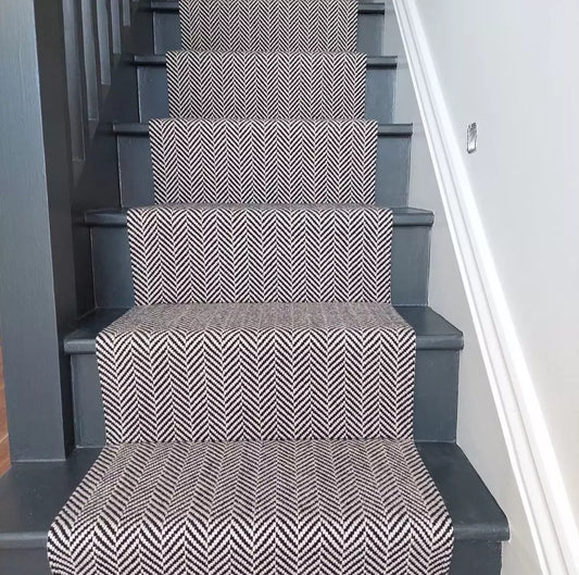 Traploper Hartley Tissier Herringbone Ivory & Black